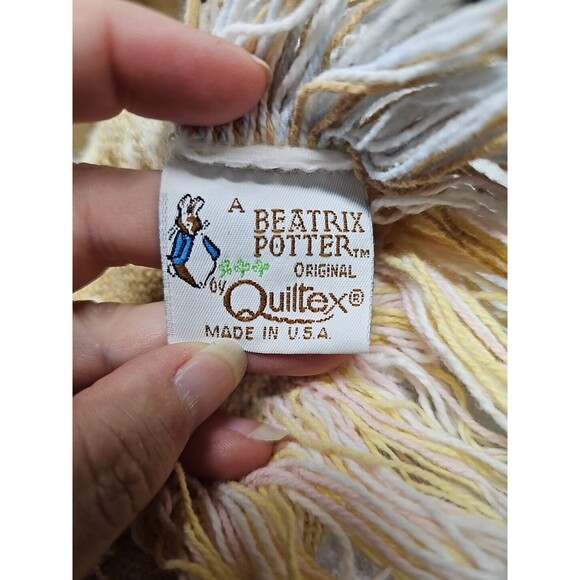 Vintage Beatrix Potter Quiltex Baby Blanket Nursery Easter Spring Cotton USA - Picture 3 of 10